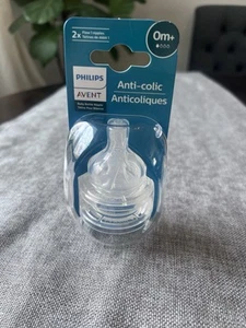Philips Avent Anti-Coliche Flow 1 biberon capezzolo 0m - Confezione da 2 capezzoli - NUOVO - Foto 1 di 2