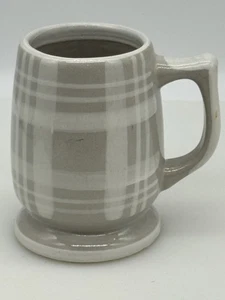 Louisville Stoneware Gray Plaid Footed Mug - Picture 1 of 8