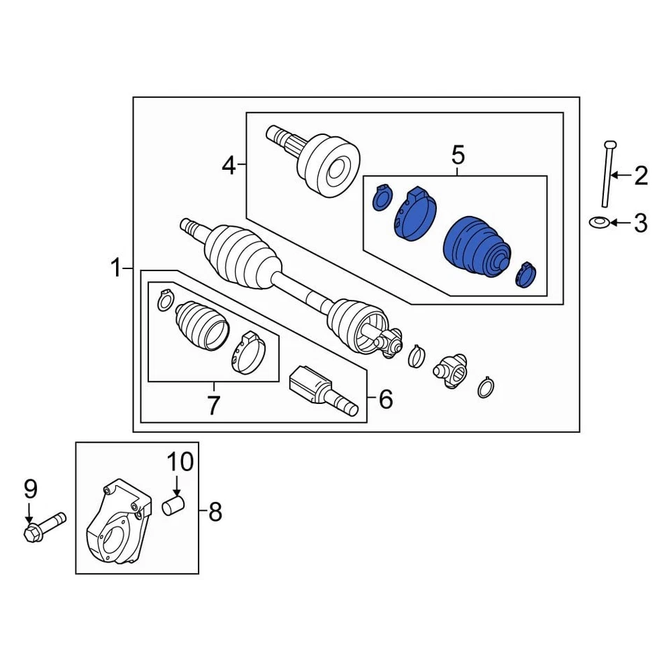 For Fiat 500L 2014-2017 Fiat 68173891AA Front Outer CV Joint Boot Kit Foto 1 de 1