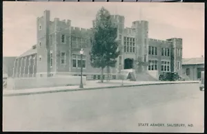 SALISBURY MD Maryland National Guard Armory Company 1 Vintage B&W Postcard Old - Picture 1 of 1