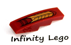 6 LEGO Dark Red Slope Curved 1 x 4 Ironman Brick Decorated Gold Armor (l11153) - Foto 1 di 1