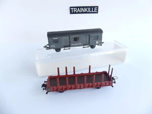 METAL 2 WAGONS A ESSIEUX 1 PLAT 1 FOURGON 4 PORTES - Imagen 1 de 5