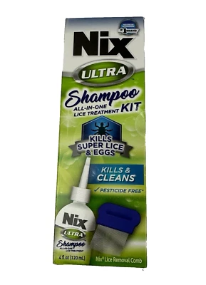 Kit de eliminación de piojos Nix Ultra (tratamiento de piojos y defensa en el hogar) seguro para niños; NUEVO Foto 1 de 4