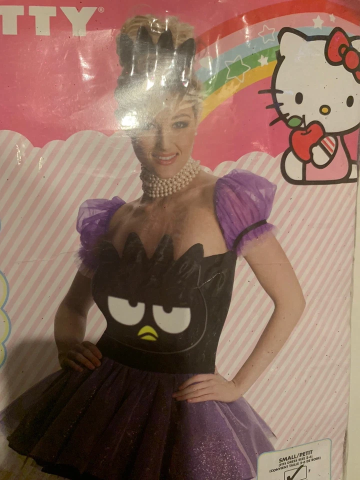 Nuevo Vestido Disfraz Rubíes Hello Kitty Badtz Maru Púrpura Negro Adulto Talla S 2-6 Foto 1 de 4