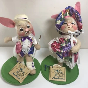 ANNALEE DOLLS / set of two / EASTER PARADE BUNNIES / VINTAGE 1995 BOY AND GIRL - Picture 1 of 12