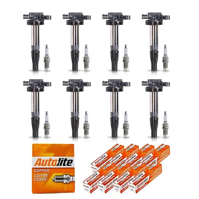 8X Ignition Coil & 8X Autolite Copper Spark Plug for 04-09 Jaguar XJR V8 4.2L - Image 1 of 4