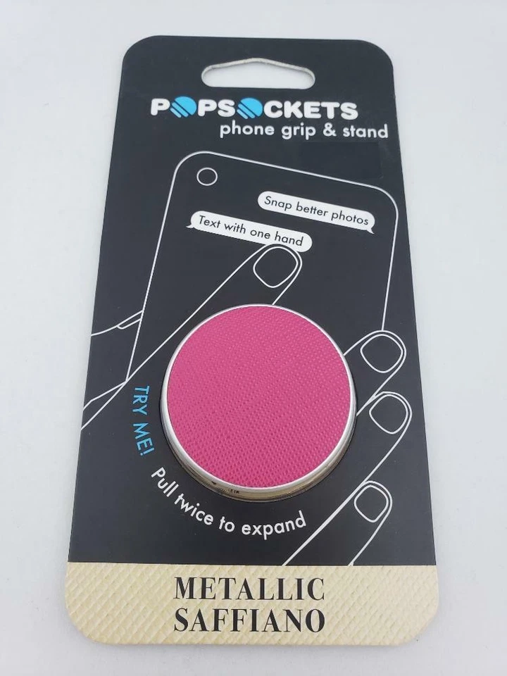 Popsockets Phone Grip And Stand - Metallic Saffiano Magenta - Image 1 of 2