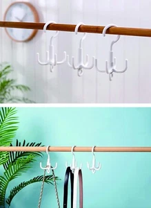 3 Pk Belt Hangers for Closet Scarf Organizer Belt Rack 360 Degree Rotating Scarf - Picture 1 of 8