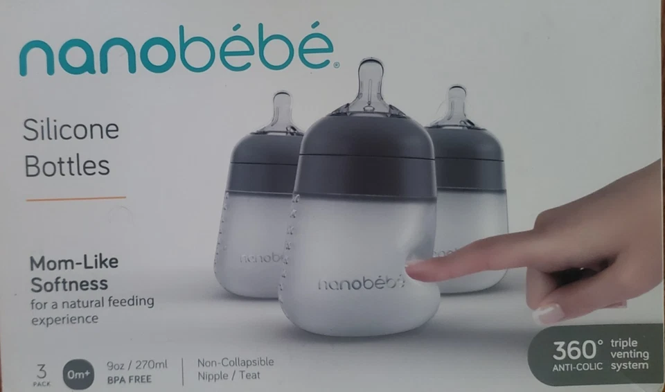 Nanobebe 360 degree Anti-Colic Flexy Silicone Baby Bottles Pack of 2-5oz 3PK - Image 1 of 1