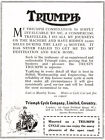 1922 Triumph Cycle Company print ad - ...Pleasures of the Open Road