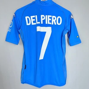 ITALY 2002 2003 HOME FOOTBALL SHIRT SOCCER JERSEY KAPPA #7 DEL PIERO WORLD CUP - Picture 1 of 7