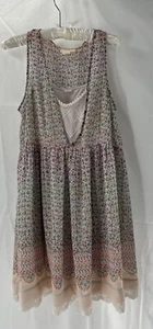 Maeve Anthropologie Mini Dress Women’s Sz S Blue Ivory Boho Girlcore Feminine - Picture 1 of 15