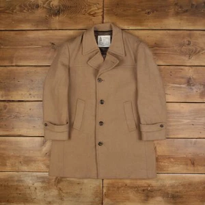 Vintage London Fog Wool Jacket M 90s Overcoat USA Made Beige - Picture 1 of 8