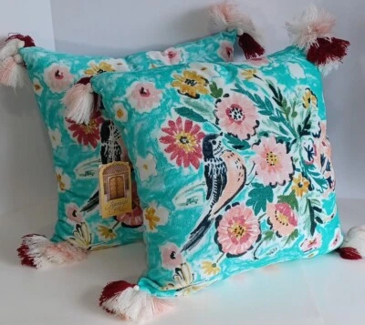 2 Pillows, 20"x20", The Vardant Collection  By Rogan Raj, Journey's East, Tropic - Image 1 of 2