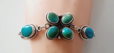 SILBER ARMBAND ° TÜRKIS STEINE ° 925 / 000  ° Silberschmuck ° - Bild 1 von 4