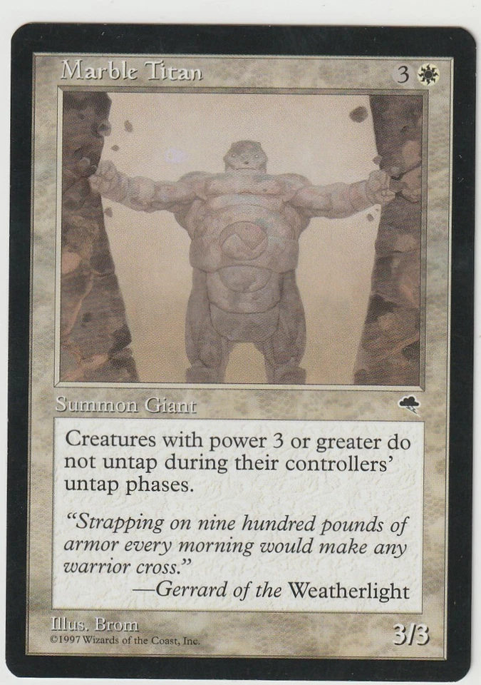 Magic 1x MARBLE TITAN - Tempest Magic The Gathering MTG White Rare NM - Image 1 of 1
