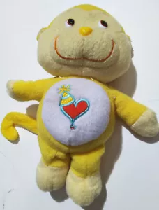 Care Bear Cousins PLAYFUL HEART MONKEY Plush 9" Stuffed Animal 2004 Yellow CLEAN - Picture 1 of 8