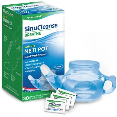 SinuCleanse Punta Suave Neti Pot 31 Piezas Sistema de Riego Nasal con Pa... Foto 1 de 4