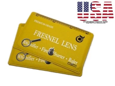 Paquete de 2 Lupa Lente Fresnel Tarjeta de Crédito Tamaño de Bolsillo 4X Aumento con Funda Foto 1 de 4