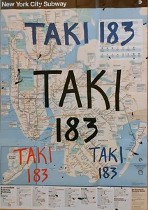TAKI 183 MAP NYC 82x53cm 2018 COA DONDI/COPE2/CRASH/DAZE/CES/DUSTER/SEEN/QUIK/IZ - Picture 1 of 2