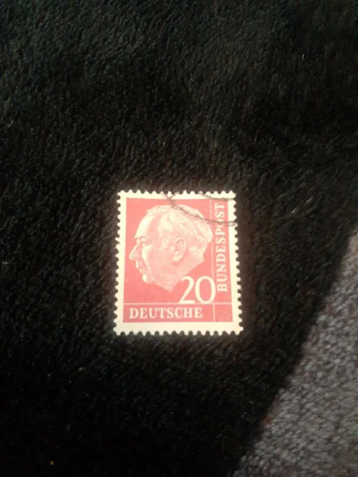 1954/1961-Germany 20pf Carmine Stamp Shows Theodore Heuss... - Image 1 of 3