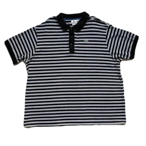 Lacoste Polo Shirt Mens 9 Black White Striped Golf Workwear Casual Preppy - Picture 1 of 12