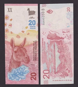 UNC Argentina 20 Pesos Banknote 2017 Flora & Fauna Animals Series - Picture 1 of 1