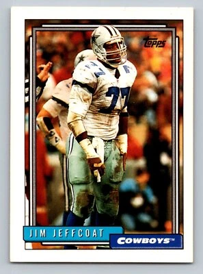 Jim Jeffcoat 1992 Topps #617a Dallas Cowboys - Image 1 of 2