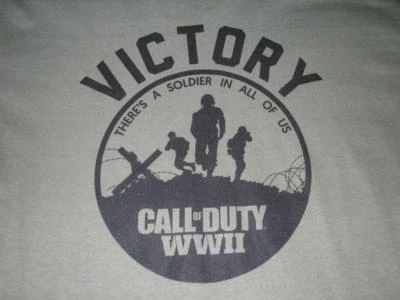 Victory There's a Soldier in all of Us Call of Duty Segunda Guerra Mundial OD Camiseta Para Hombre Grande Foto 1 de 2
