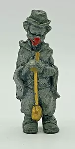 Estatuilla de payaso de metal estante en miniatura niñera hobo mini escultura circo - Imagen 1 de 5