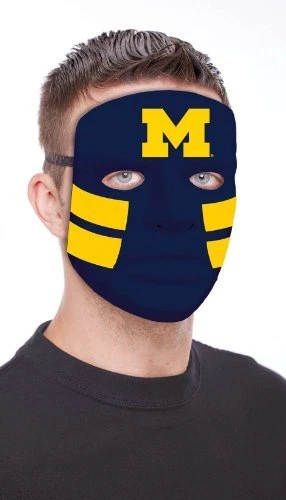 Michigan Wolverines Plastic Mask NCAA Sports Party Favor Costume Accessory - Image 1 of 1