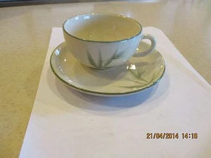 VINTAGE WINFIELD WARE BAMBUS KERAMIK PORZELLAN TASSE UND UNTERTASSE - CALIFORNIA CHINA - Bild 1 von 6