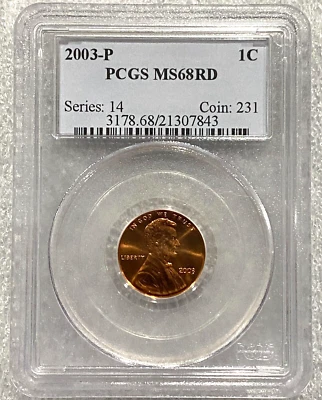 2003 P Lincoln Memorial Cent Penny PCGS MS68RD - Image 1 of 3