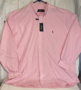 Polo Ralph Lauren Langarm Big Tall 3LT Hemd rosa Gingham Karo $ 110 UVP NEU MIT ETIKETT - Bild 1 von 8