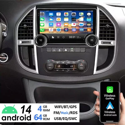 Für Mercedes Benz Vito 3 W447 2014-2020 Android 14 Autoradio GPS Carplay 4+64GB - Bild 1 von 4