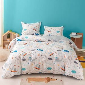 Simple&Opulence 100% Organic Cotton Duvet Cover for Kids Teens, 3 Pieces Soft...