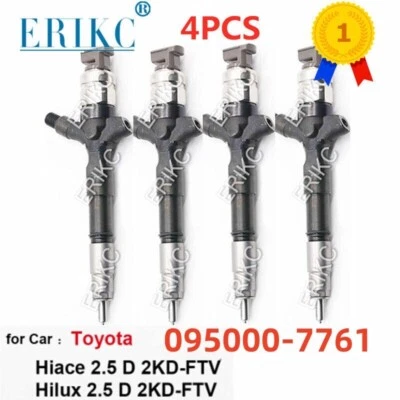 4PCS 095000-7761 Diesel Fuel Injector 23670-30300 for  Toyota Hiace Hilux - Image 1 of 4