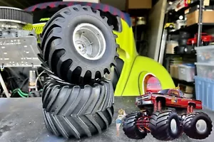 Tamiya Clod Buster RC 1:10 Original Wheels & Tires PAIR Super Clod Buster - Picture 1 of 8