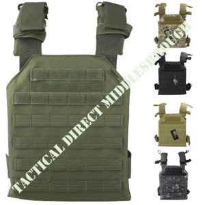 TACTICAL VEST LIGHTWEIGHT SPARTAN PLATE CARRIER AIRSOFT BTP BLACK CAMOUFLAGE - Picture 1 of 11