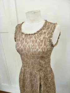 dkny size US 6 metallic gold animal print evening dress knee length with frill - Picture 1 of 7