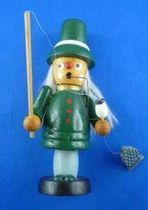 Räuchermännchen, Angler, Fischer, ca. 14 cm., Volkskunst, neuwertig - Bild 1 von 10