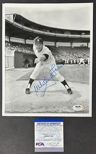 Whitey Ford Signed 8x10 Black + White Photo NY Yankees Autograph PSA COA HOF - Picture 1 of 7