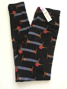 New Womens Dachshund Leggings Agnes & Dora S/M 4-12 Doxie Dog Buttery Soft OS - Picture 1 of 4
