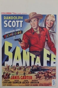 "(LA BAGARRE DE) SANTA FE" Belgisches Plakat geflochten (Randolph SCOTT,Janis CARTER)  - Bild 1 von 1