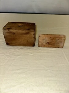 Antique Wooden 1 Pound Butter Mold ~ Dovetail Joints ~ Star Patterned Press - Picture 1 of 20