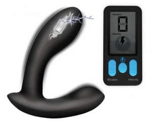 E-Stim Pro Silicone Vibrating Prostate Massager w Remote Control Zeus  - Picture 1 of 1