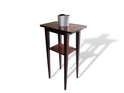 Vintage 70s Portuguese teak wood high small bar console table VTG Cover