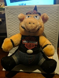 Harley-Davidson Hog Plush Biker Pig Stuffed Animal Play By Play 1998 - Picture 1 of 4