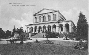AK Bad Brückenau (83471), Kursaal mit Denkmal König Ludwig I , n. gelaufen - Bild 1 von 2