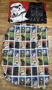 Vintage Star Wars Lucas Films Fitted Full Size Bed Sheet Star Wars Pillow Case - Picture 1 of 7
